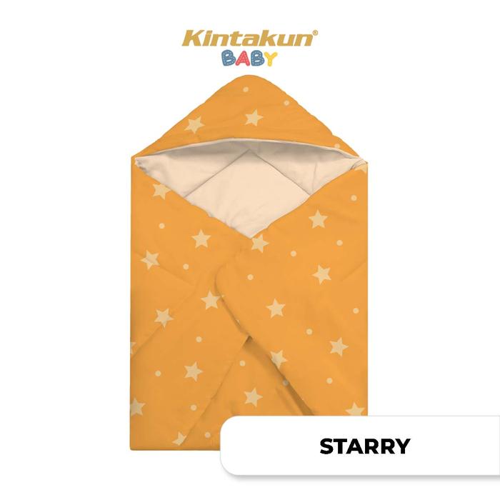 Gambar [PELUK SI KECIL] Kintakun Baby Selimut Bayi Topi Lembut Baby Hoodie Blanket 75 x 75 cm Motif Printing Alas Tidur Bedong - Starry dari Peluk si Kecil undefined Tokopedia