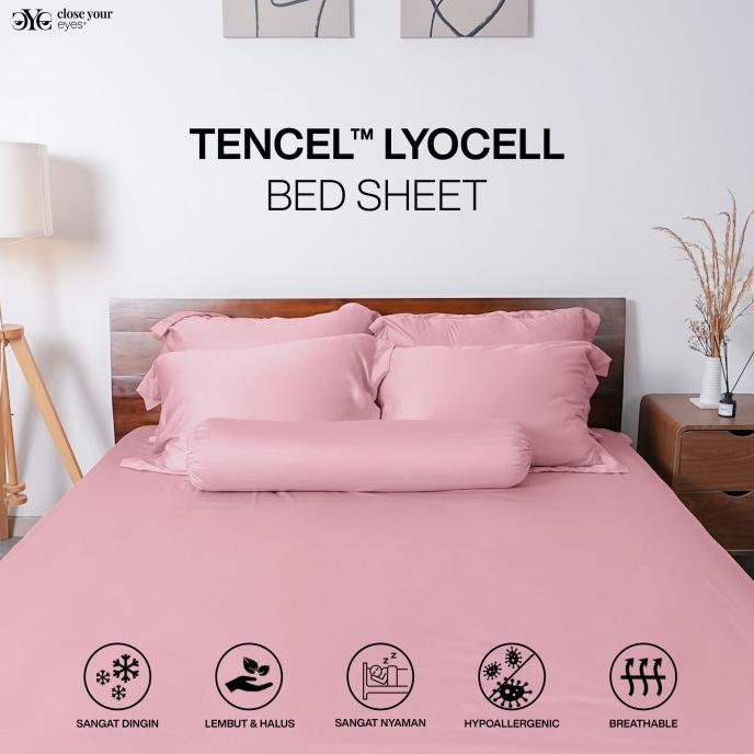 Gambar Sprei Polos Tencel Lyocell 60S Bamboo Fiber Fitted Bed Sheet - Close Your Eyes - Brick Red, 1 SET 200x200cm dari Zana_Redblack undefined Tokopedia