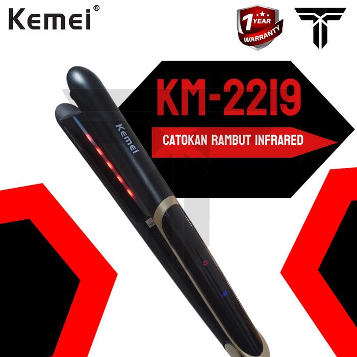 Gambar Kemei KM 2219 Alat catok rambut infrared ceramic 2in1 curly dan lurus dari Trench Indonesia undefined Tokopedia