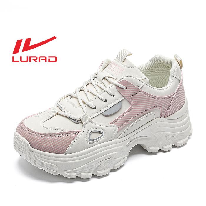 Gambar LURAD Sepatu Wanita  Kasual Hak Sedang 2 Warna Sof Lucu Sneaker Cewek Cute Model Baru Ringan Anti Slip SM23 - Pink, 37 dari PANARYBODY.ID undefined Tokopedia