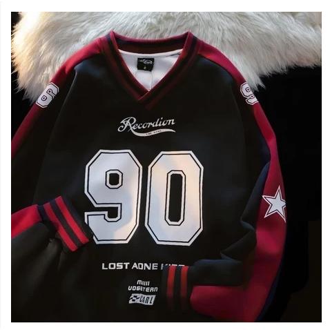 Gambar Sweater V Neck Big Size BASSEBALL ( S - 6XL ) LOST AND KISS CARL 90 Jaket Pria Wanita M L XL XXL 3XL 4XL 5XL 6L Korean Ulzzang Style Jacket Oversize Boy Girl Jumbo Street Style Hip Hop Hypebeast Y2K Crewneck Hijau Forest Green Hitam Cream Red Maroon - HITAM-MERAH, S dari VINZELL INDUSTRIES undefined Tokopedia