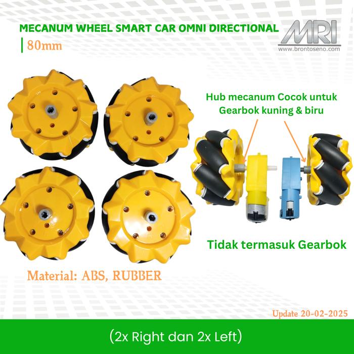Mecanum Wheel Kit Omni‑Directional Wheel 48mm / 1.9in Smart Robot Car Auto Parts Accessoires DIY Toy Components kit de robot(2 x roue gauche 2 x roue droite