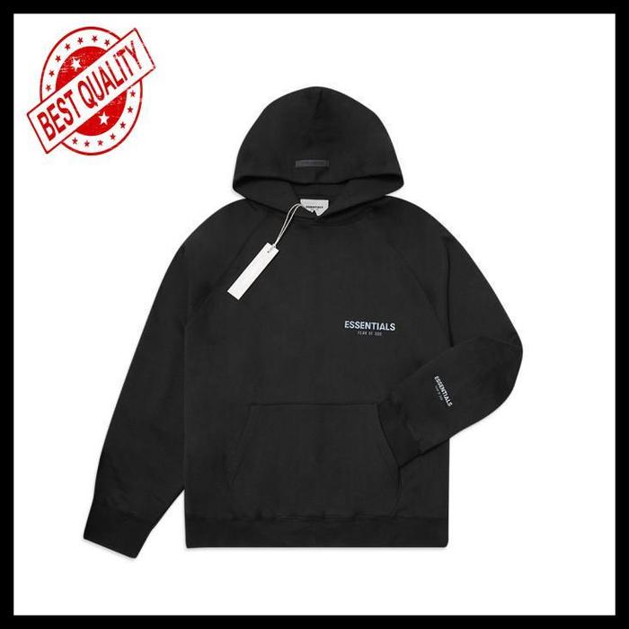 Gambar fog essentials chest reflective text hoodie high quality - Black, M dari Cessia Store undefined Tokopedia