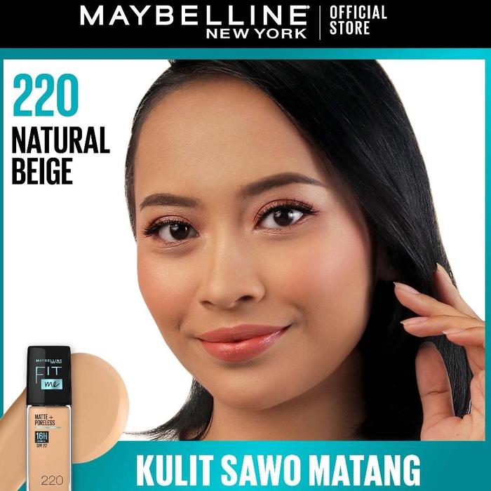 Gambar MAYBELLINE OFFICIAL FIT ME MATTE + PORELESS LIQUID FOUNDATION MAKE UP 30ML SPF 22 MAKEUP RINGAN HIGH COVER 16 JAM OIL CONTROL CUSHION FOUNDATION BEDAK PADAT CUSHION FOUNDATION BEDAK PADAT CONCEALER BB CREAM FOUNDATION WATERPROOF SKIN TINT FONDATION - 220 dari Farradisa_id undefined Tokopedia