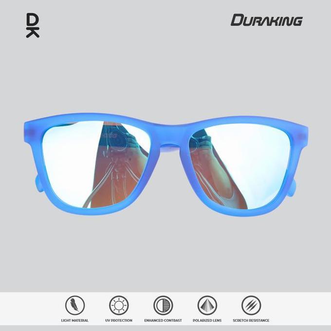Gambar DURAKING KACAMATA PODIUMER LENSA POLARIZED SUNGLASSES RUNNING EYEWEAR FRAME PRIA WANITA - Frosted Blue dari KAMUSARI OFFICIAL undefined Tokopedia