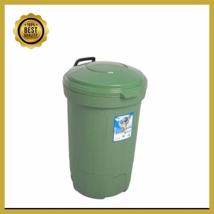 Gambar tempat sampah besar 120 liter + roda green leaf 2120/bak sampah/tong high quality - Hijau dari Desma Official Store undefined Tokopedia