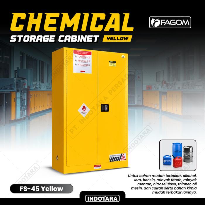 Gambar Lemari Penyimpanan Tahan Api untuk Cairan Mudah Terbakar / Safety Storage Cabinet for Flammable Liquid FAGOM - FS-45 dari PT. Indotara Persada undefined Tokopedia