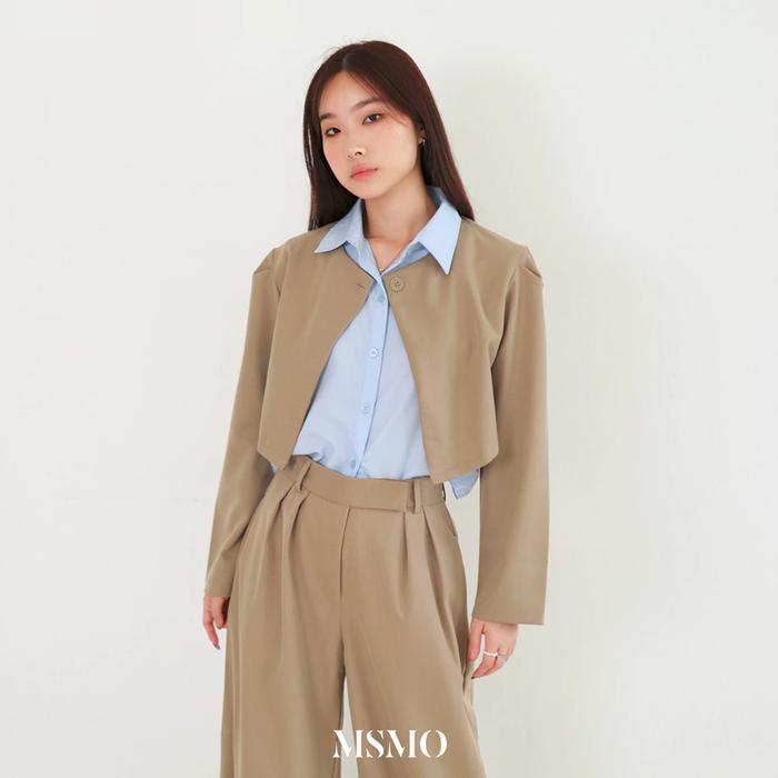 Gambar MSMO Credence Atasan in Beige Outer Set Wanita One Set Formal Kancing warna Beige - Beige, M dari MSMO.ID undefined Tokopedia