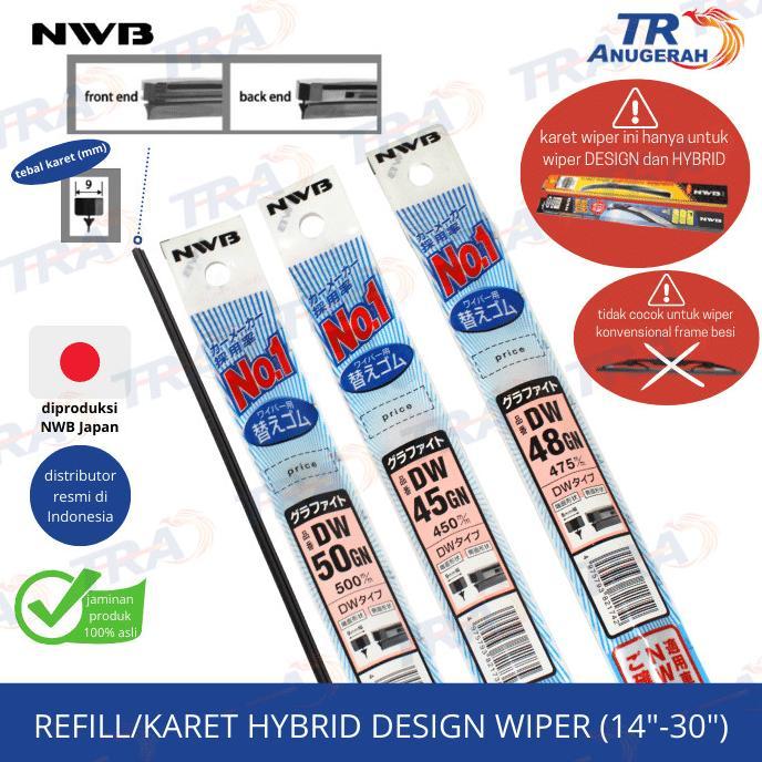 Gambar TERBARU Karet Wiper Refill DESIGN NWB 14 16 17 18 19 20 22 24 26 28 30 inch MURAH - DW35GN 14 INCH dari MobilTech undefined Tokopedia
