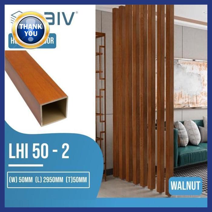 Gambar laiv partisi hollow indoor pvc sekat ruangan wallpanel wpc wood tiang kisi-kisi partisi plafon pembatas high quality - LHI50-2 dari Ria Stores Pedia undefined Tokopedia