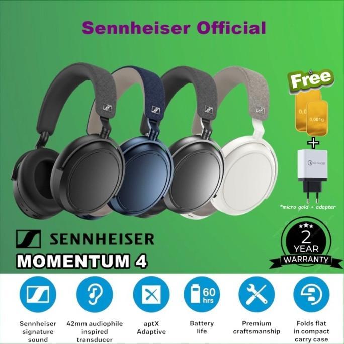 Gambar Sennheiser Momentum 4 Wireless Over Ear Headphones Headset Momentum4 - Hitam dari Raffasa12 undefined Tokopedia