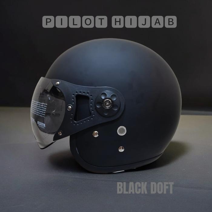 Gambar Helm HRV Pilot HIjab SNI Terbaru 2024 - BLACK DOFF dari surgabiker18 undefined Tokopedia