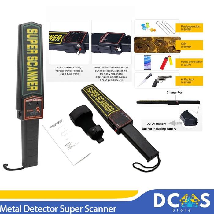 Gambar Handheld Metal Detector Metal Alat Deteksi Logam Super Scanner Bukan Garrett - TanpaBattery dari VIKOM ID undefined Tokopedia