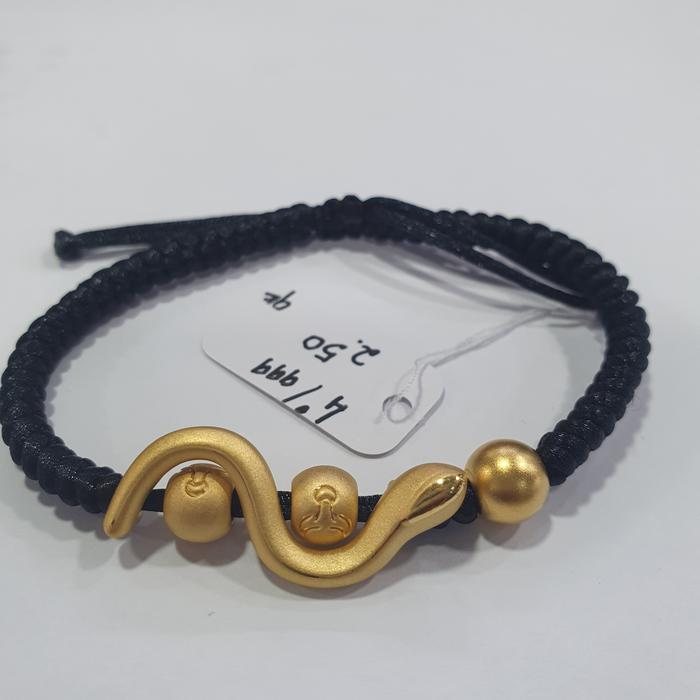 Gambar gelang tali hitam variasi ular+3bola dari Wanssby undefined Tokopedia