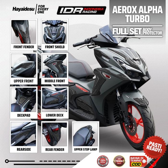 Gambar Hayaidesu Yamaha Aerox Alpha Turbo Cyber City Standard Full Set Cover Body Protector Premium - Hitam dari Hayaidesu IDR Indonesia Racing undefined Tokopedia