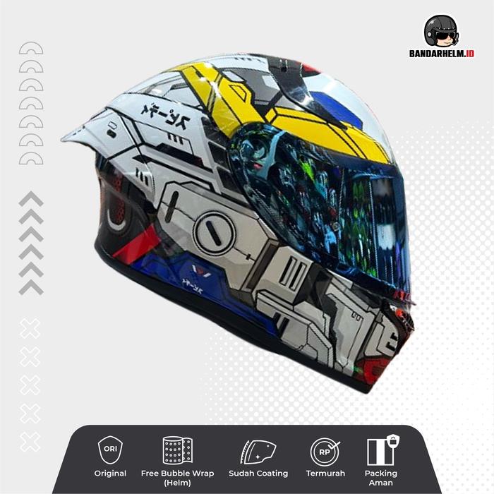 Gambar Helm Fullface SKJ Falcon / Bilmola Premium - GUNDAM, M dari BANDARHELM undefined Tokopedia