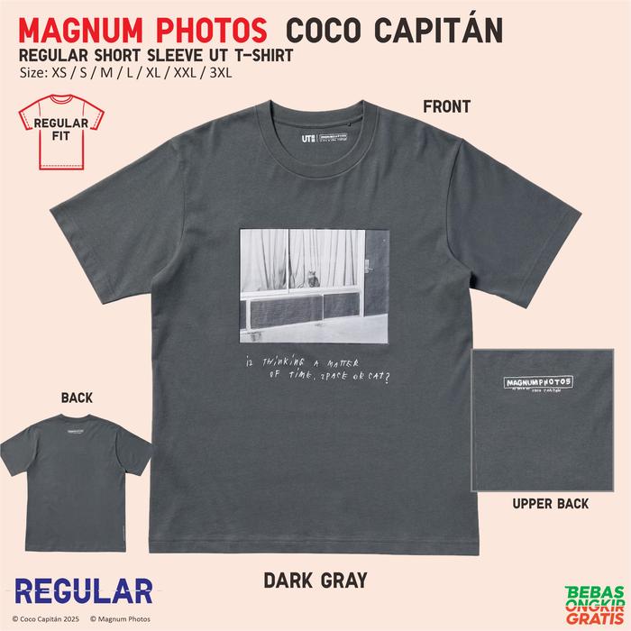 Gambar Magnum Photos UT Shirt Regular Kaos UNIQLO Coco Capitan Cats Kucing - Dark Gray, L dari LUCKY DUCK SALE undefined Tokopedia