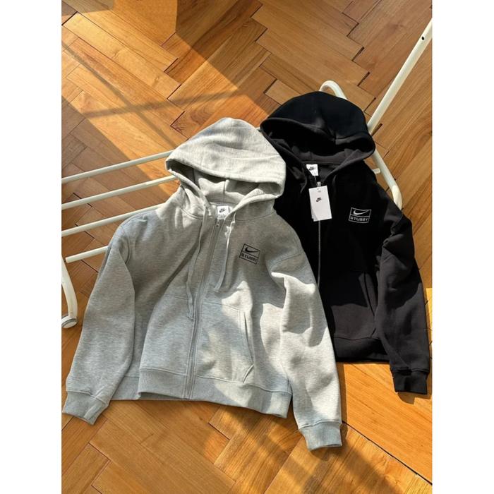 Stussy x Nike Fleece Zip Hoodie グレー 2025 Nike X Stussy