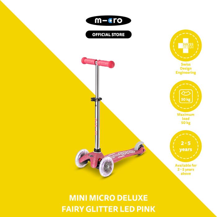 Gambar Mini Micro Deluxe Fairy Glitter LED Pink - Skuter Anak Dengan Roda LED - Fairy Glitter dari Micro Scooter Official undefined Tokopedia