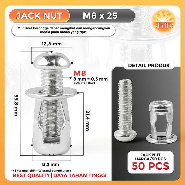 Promo JACK NUT METAL - RIVET NUT PLAT METAL MUR BAUT SEKRUP FISHER M4 ...