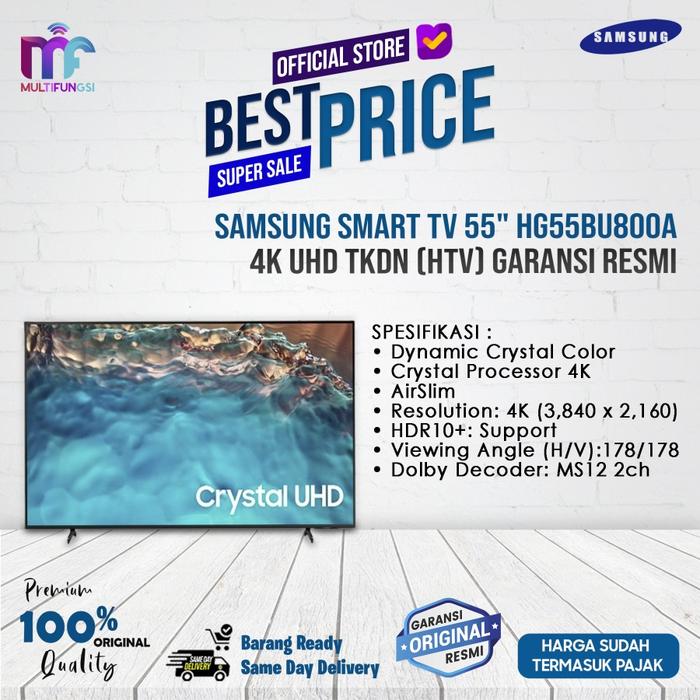 Gambar Samsung Smart TV 55" HG55BU800 4K UHD TKDN (HTV) Garansi Resmi - HG55BU800, TANPA KAYU dari Multifungsi Online undefined Tokopedia