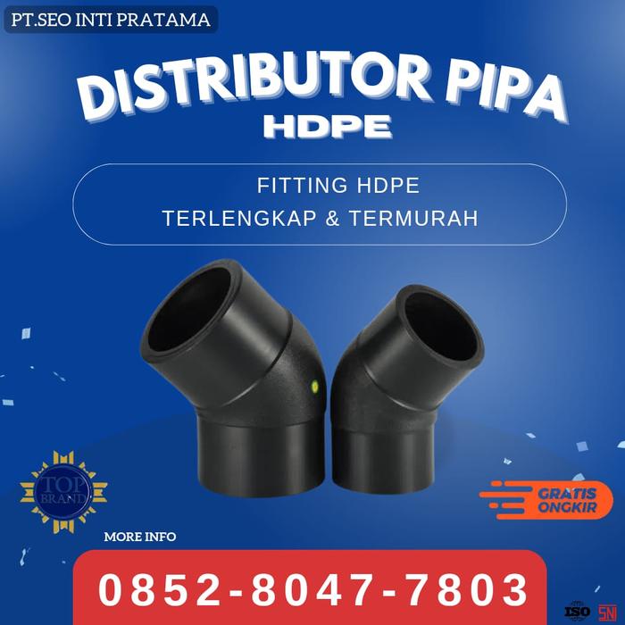 Gambar Elbow 45 Derajat Pipa Hdpe 2 1/2" Inch (75 mm) PN 16 - Fitting Butt Fusion Hdpe dari Distributor Pipa Hdpe & Mesin Las Pipa Hdpe undefined Tokopedia