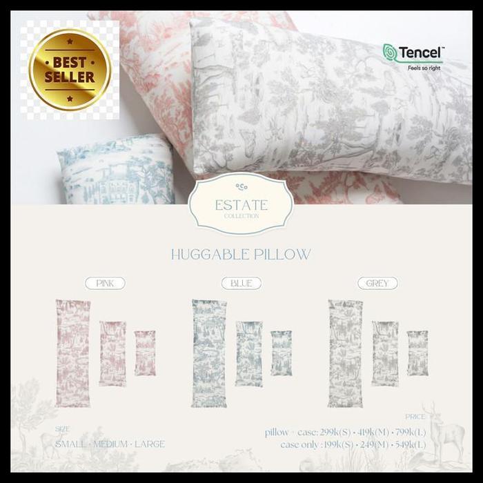 Gambar cosoco kids huggable pillow / bantal guling bayi hug pillow anak bahan tencel best quality - Estate Blue, Medium dari Laskar Store Pedia undefined Tokopedia