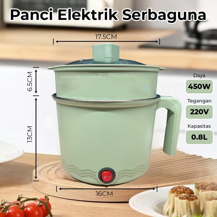 Gambar Panci Listrik Serbaguna 450W Electrik Cooker Multifungsi - Hijau dari Cahaya Spark Pratama undefined Tokopedia