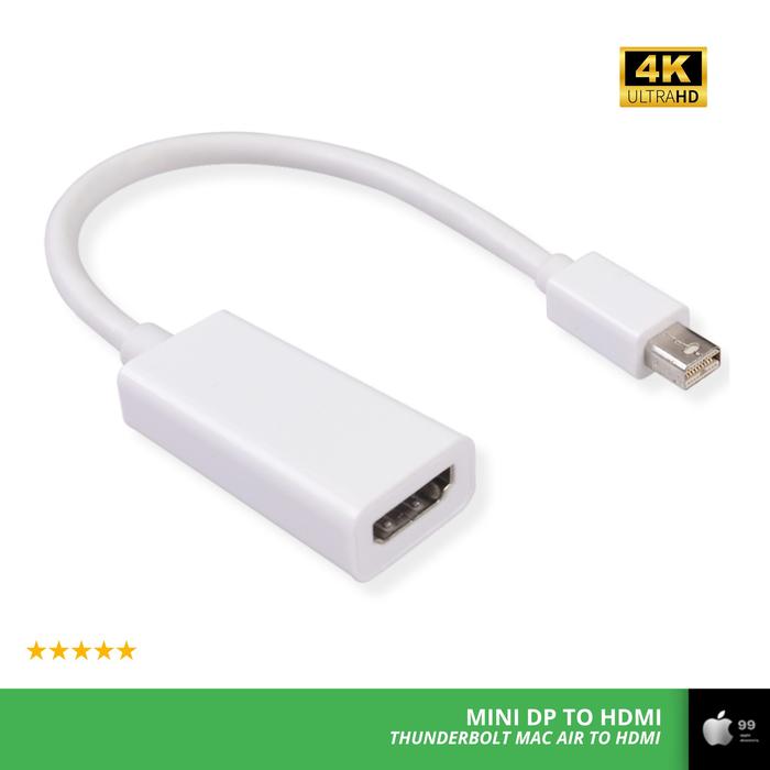 Kabel Adaptor Conver Mini DisplayPort to HDMI HD 1080P Macbook Air Pro di  Tokopedia