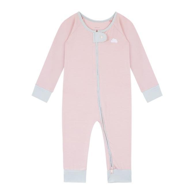 Gambar ! AWAN KIDS SLEEPSUIT - BAJU TIDUR BABY ZIPPER SLEEPSUIT BAYI TENCEL - - Pink Grey, 0-3m dari SNAZZY STITCH undefined Tokopedia