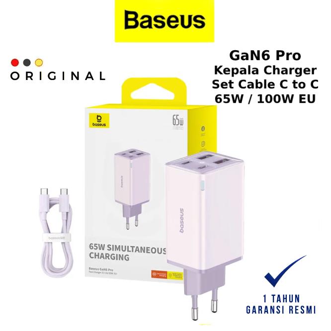 Jual Baseus GaN6 Pro Fast Charger 2C+2U 65W 100W EU (With: Mini