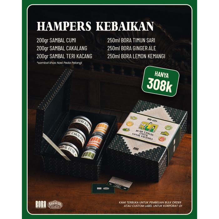 Gambar BORA Hampers dengan Nasi Peda Pelangi - HAMPERS A dari BORA Soda undefined Tokopedia
