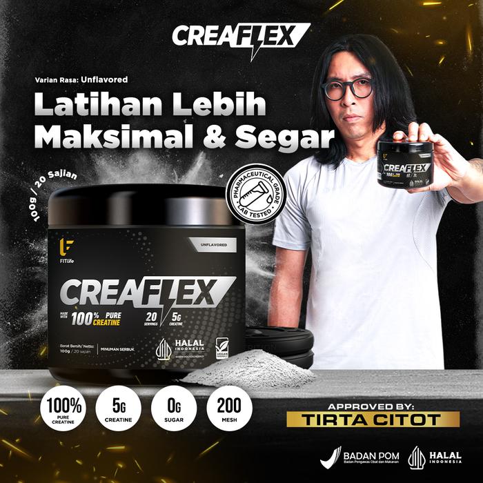 Gambar Fitlife Creaflex 100 gr 100% Creatine Pure Monohydrate Supplement Fitness Gym - Unflavored, Tanpa Bonus dari Aest Nutrition undefined Tokopedia