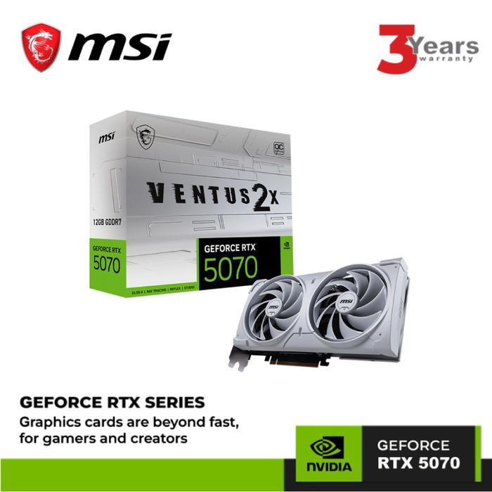 Gambar MSI GeForce RTX 5070 12G VENTUS 2X OC WHITE 12GB GDDR7 dari Lezz Computech undefined Tokopedia