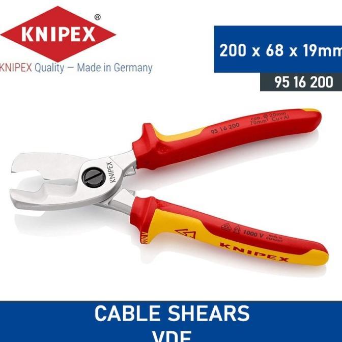 Gambar Original Knipex Tang Potong Kabel VDE 95 16 200 Cable Shears With twin cutting dari nagita68q undefined Tokopedia