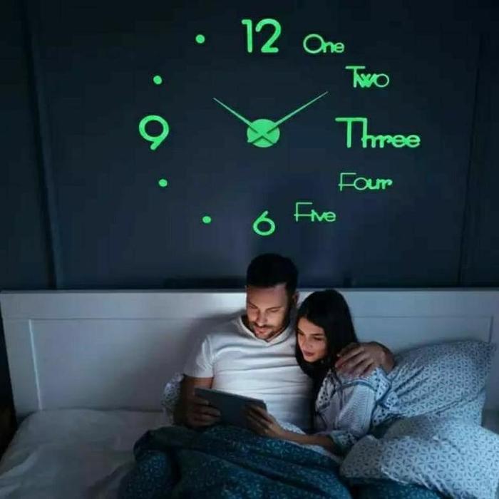 Gambar TERLARIS JAM DINDING BESAR GLOW IN THEDARK 150CM AESTHETIC TEMPEL TEMBOK 3D DIY JAM DINDING JUMBO - Clasik glow dari MIJO ID undefined Tokopedia