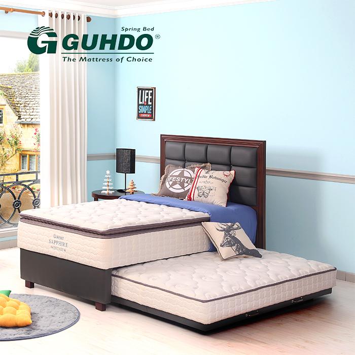 Gambar SPRING BED GUDHO 2 in 1  SAPPHIRE DREAM / SANDARAN METROPOLIS / SLIDING BED / ANAK DAN DEWASA / FULL BED SET / RANJANG TEMPAT TIDUR SPRING BED / GUHDO / DINAN KASUR DAN SANDARAN / PROMO MURAH/ BERGARANSI /JABODETABEK/ SEANDRI JAYA FURNITURE DEPOK - 90X200 dari SEANDRY JAYA Furniture Depok undefined Tokopedia