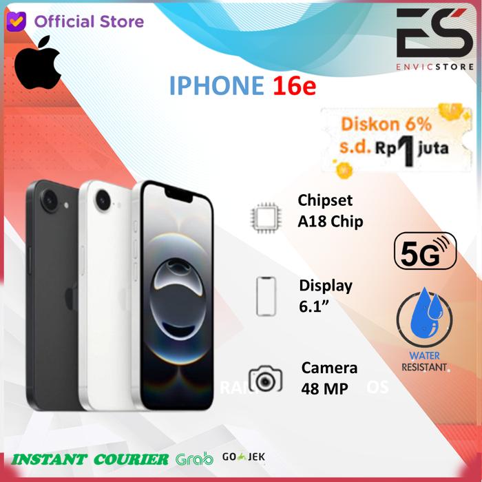 Gambar Apple iPhone 16e 5G 128GB 256GB 512GB Garansi Resmi - NON BUNDLING, 128GB dari ENVICSTORE undefined Tokopedia