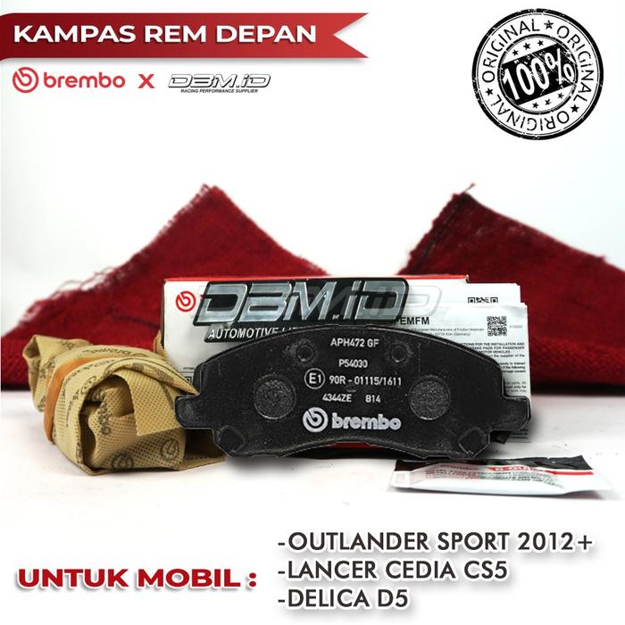 Gambar Brembo Brake Pad Kampas Rem Depan Lancer 1.6 Outlander Sport 2012+ - Hitam Low Metal dari DBM.ID undefined Tokopedia