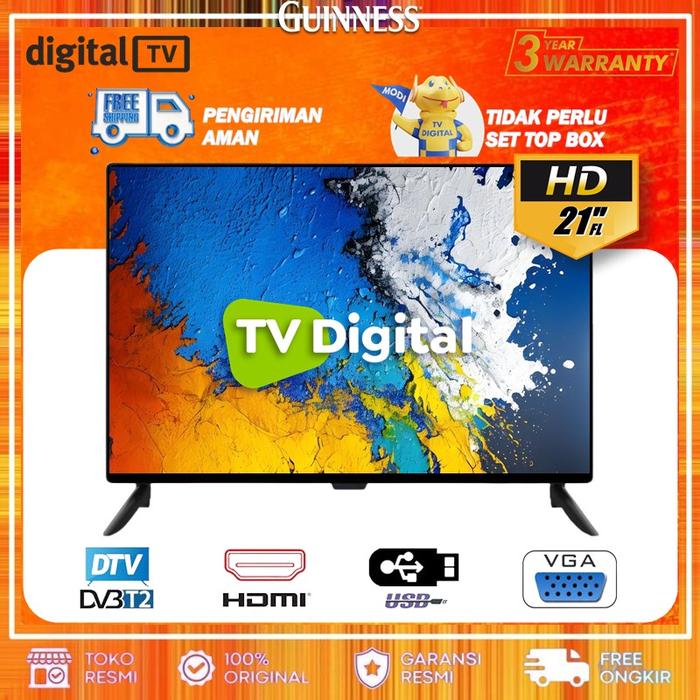 Gambar LED TV LAYAR 21 INCH HD TV TELEVISI GARANSI 1 TAHUN READY INPUT USB dari Guiness99OnlineShop undefined Tokopedia