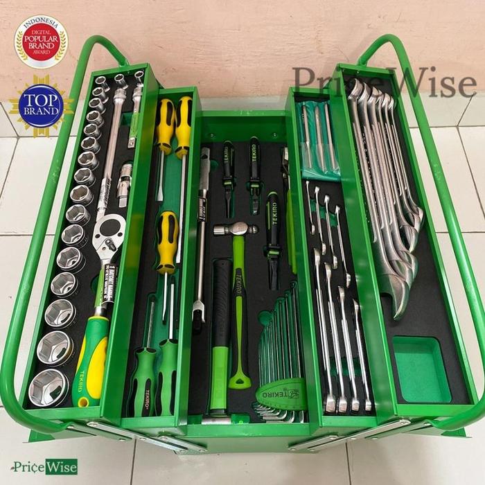 Gambar Tool Box Set 66 pcs Tekiro // Mekanik Tools 66 bh / Tool Box Perkakas Lengkap !!! dari Arsyilat Craft undefined Tokopedia