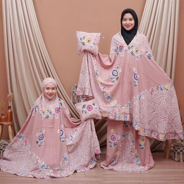 Gambar MUKENA BATIK ENCIM CAP SOGAN KHAS PEKALONGAN WARNA COKLAT - jari dari erlanggabatik undefined Tokopedia