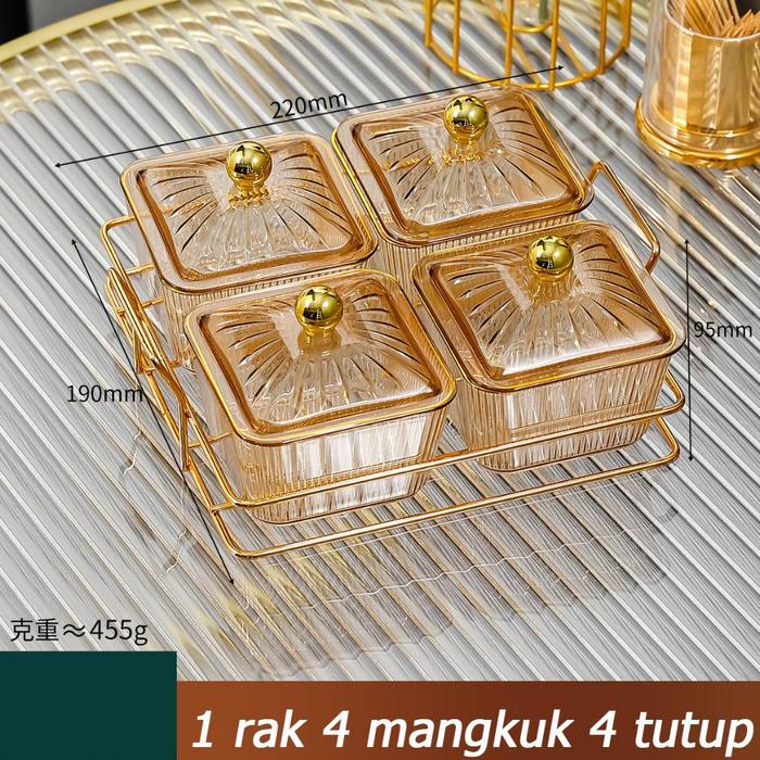 Gambar SH3VA. 6pcs/set Snack Tray Snack Bowl Tempat Saji Snack Cemilan Kotak Makanan Toples Lebaran Set - Golden-4PC dari SH3VA undefined Tokopedia