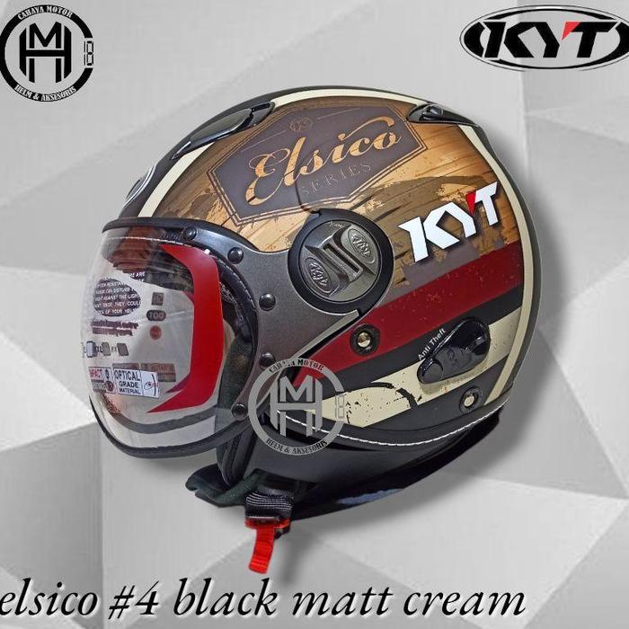 Gambar HELM KYT ELSICO MOTIF HALF FACE|KYT RETRO - seri 4 dop, M dari firdanstoreabadi undefined Tokopedia
