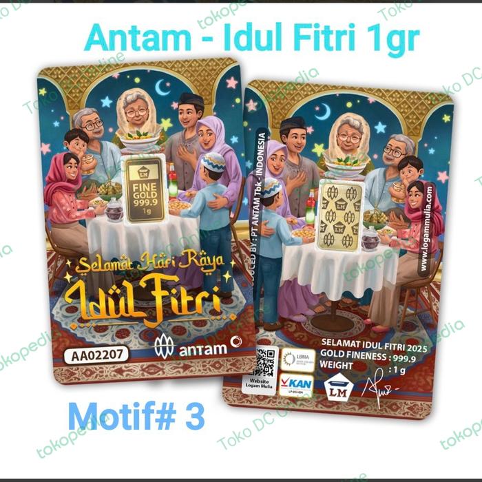 Gambar Kartu Kado Lebaran 0,5 / 1 Selamat Idul Fitri - hijau - 1gr dari Toko DC Online undefined Tokopedia