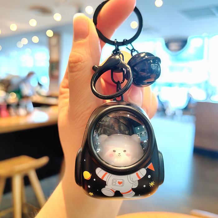 Gambar LED Cat Bell Keychain Kartun Gantungan Kunci Backpack Cat Kucing Dekorasi Key Chain Nightlamp - Black bear dari Loztoys undefined Tokopedia