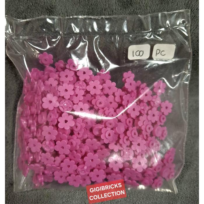 Gambar Lego Part Original Acc.63 - 03 3742c01 Dark Pink Plant Flower Small, 4 on Sprue - 100set dari Gigibricks Collection undefined Tokopedia