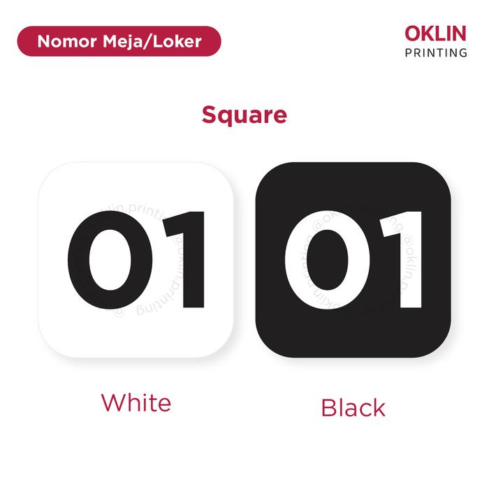 Gambar Nomor Meja & Loker Akrilik Tempel Signage | Table & Locker Number Sign Acrylic - Square, 10cm dari Oklin Print & Display undefined Tokopedia