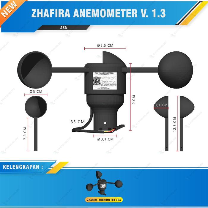 Gambar * Zhafira Sensor kecepatan angin Anemometer Wind Speed Support Arduino ** - ASA dari BASSIC TECH undefined Tokopedia