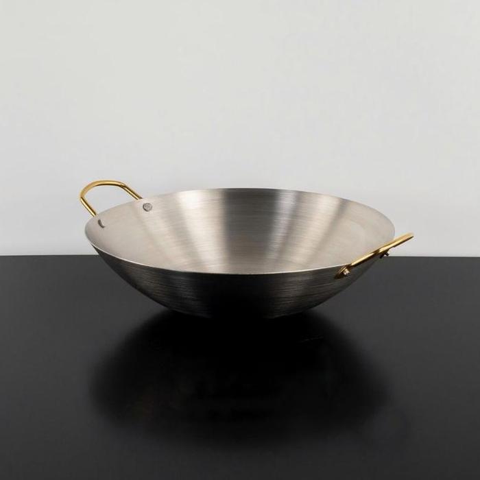 Gambar Wajan Stainless Steel Anti Lengket Onomane / Kuali Tebal 24 - 32 CM / Penggorengan Stenlis Premium - Gold, Diameter 24 cm dari SimpleSture ID undefined Tokopedia